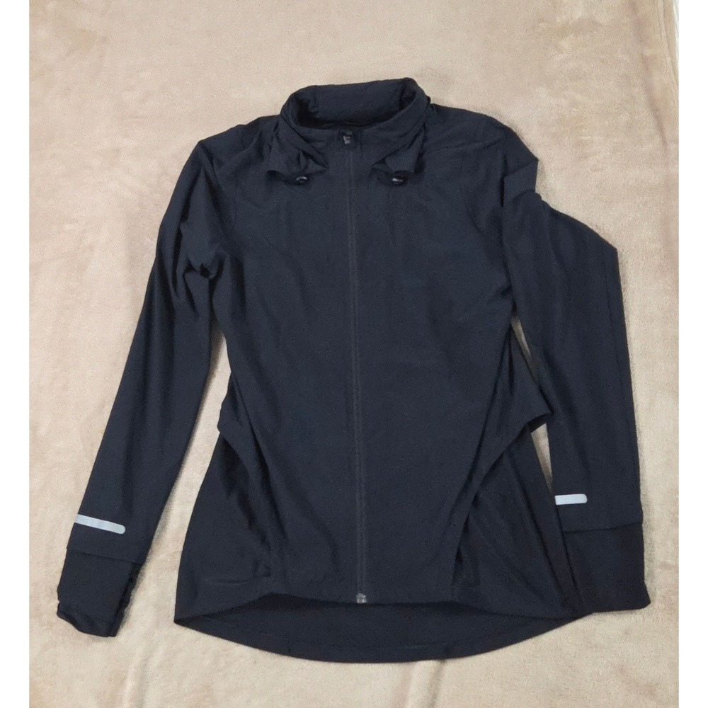 Sweaty Betty Fast Track Running Jacket Black Size Medium Thumbholes‎ Hooded EUC
